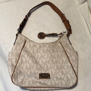 Michael Kors Cream and Tan Shoulder Bag